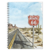 Red Route 66 Sign ノートブック (正面)