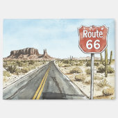 Red Route 66 Sign マグネット (正面)