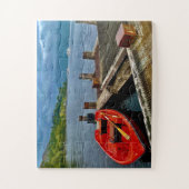 Red Rowboat at Glasgow Quiet Dock ジグソーパズル (縦)