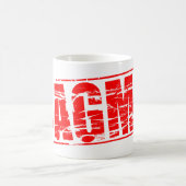 Red Rubber stamp effect. AGM - Annual General Meet コーヒーマグカップ (中央)