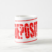 Red rubber stamp effect deposit コーヒーマグカップ (中央)