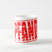 Red rubber stamp effect Pfand コーヒーマグカップ (中央)