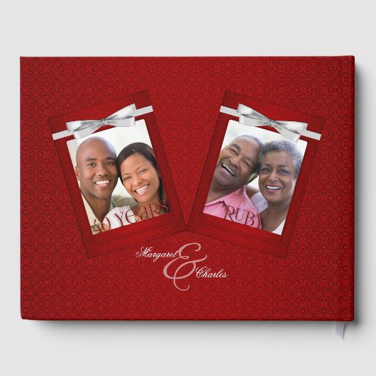 Red Rubyの結婚40th Damask写真の記念日 ゲストブック (裏面)