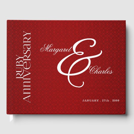 Red Rubyの結婚40th Damask写真の記念日 ゲストブック (正面)