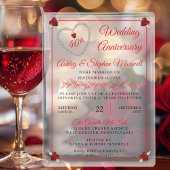 Red Ruby Diamond 40周年結婚パーティー アクリル招待状