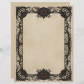 Red Ruby Goth Stationery Paper レターヘッド (正面/裏面)