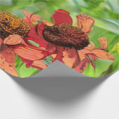 RED RUDBECKIA FLOWERS ラッピングペーパー (角)