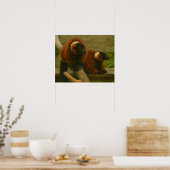 Red Ruffed Lemurs in Woodland Light ポスター (キッチン)