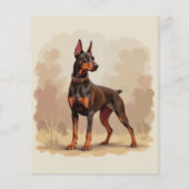 Red Rust Brown Doberman Pinscher Dog (正面)