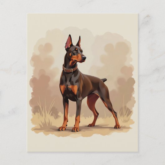 Red Rust Brown Doberman Pinscher Dog (正面)