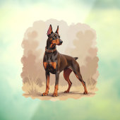 Red Rust Brown Doberman Pinscher Dog ウィンドウサイン (シート3)