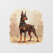 Red Rust Brown Doberman Pinscher Dog ウィンドウサイン (シート)