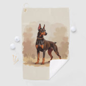 Red Rust Brown Doberman Pinscher Dog ゴルフタオル (インサイチュ)