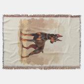 Red Rust Brown Doberman Pinscher Dog スローブランケット (正面)