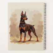 Red Rust Brown Doberman Pinscher Dog プランナー手帳 (裏面)