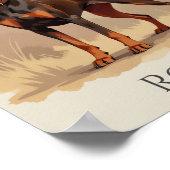 Red Rust Brown Doberman Pinscher Dog ポスター (角)