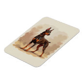 Red Rust Brown Doberman Pinscher Dog マグネット (左側)