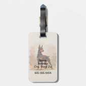 Red Rust Brown Doberman Pinscher Dog ラゲッジタグ (裏面縦)