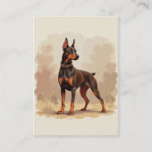 Red Rust Brown Doberman Pinscher Dog 名刺 (正面)