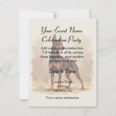 Red Rust Brown Doberman Pinscher Dog 招待状 (裏面)