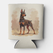 Red Rust Brown Doberman Pinscher Dog 缶クーラー (正面)