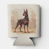 Red Rust Brown Doberman Pinscher Dog 缶クーラー (裏面)