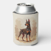 Red Rust Brown Doberman Pinscher Dog 缶クーラー (缶裏面)