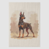 Red Rust Brown Doberman Pinscher Dog 薄葉紙 (正面)