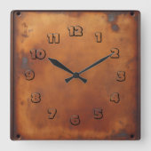 red rust object スクエア壁時計 (正面)