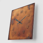 red rust object スクエア壁時計 (傾斜)