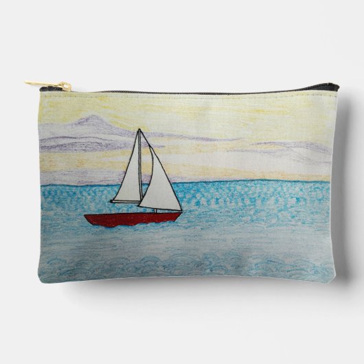 Red Sailboat  アクセサリーポーチ (正面)