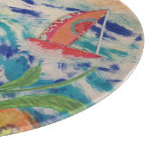 Red Sailboat Red Sun  カッティングボード (角)