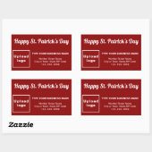 Red Saint Patrick Business Rectangle Sticker 長方形シール (シート)