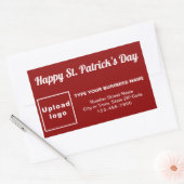 Red Saint Patrick Business Rectangle Sticker 長方形シール (封筒)