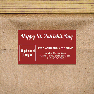 Red Saint Patrick Business Rectangle Sticker 長方形シール