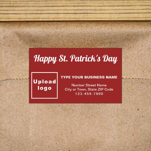 Red Saint Patrick Business Rectangle Sticker 長方形シール