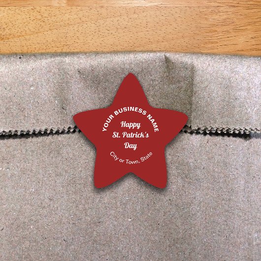 Red Saint Patrick Business Star Shape Sticker 星シール