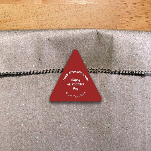 Red Saint Patrick Business Triangle Sticker 三角形シール