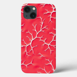 Red Salsa Branch Pattern iPhone Case iPhone 13ケース