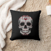 Red Sancho Skull Color Red クッション (ブランケット)