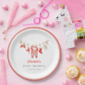 Red Santa Baby Baby Shower ペーパープレート (パーティー)
