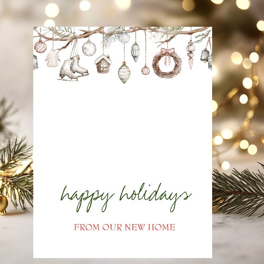 Red Santa Baby Bear Christmas Clothesline 案内ポストカード