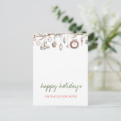 Red Santa Baby Bear Christmas Clothesline 案内ポストカード (スタンド正面)