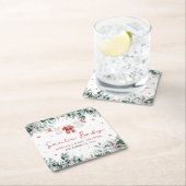 Red Santa Baby Christmas Baby Clothes Baby Shower スクエアペーパーコースター (インサイチュ)