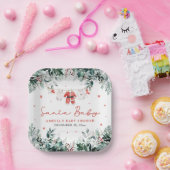 Red Santa Baby Christmas Baby Clothes Baby Shower ペーパープレート (パーティー)