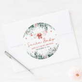 Red Santa Baby Christmas Baby Clothes Baby Shower ラウンドシール (封筒)