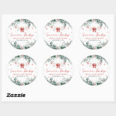 Red Santa Baby Christmas Baby Clothes Baby Shower ラウンドシール (シート)