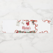 Red Santa Christmas Baby Shower  ペットボトルラベル (シングルラベル)