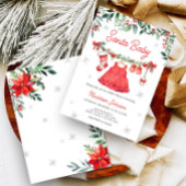 Red Santa Christmas Festive Baby Shower 招待状