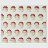 Red Santa Claus Rustic Christmas Wrapping Paper ラッピングペーパー (フラット)